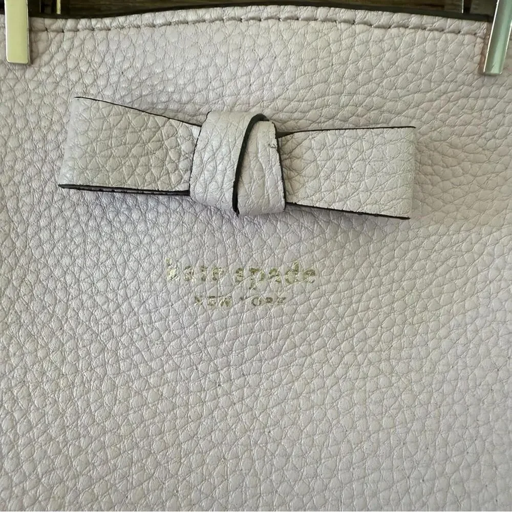 KATE SPADE Lavender Leather Gwyn Pershing Street Convertible Satchel Bag EUC - Picture 6 of 14